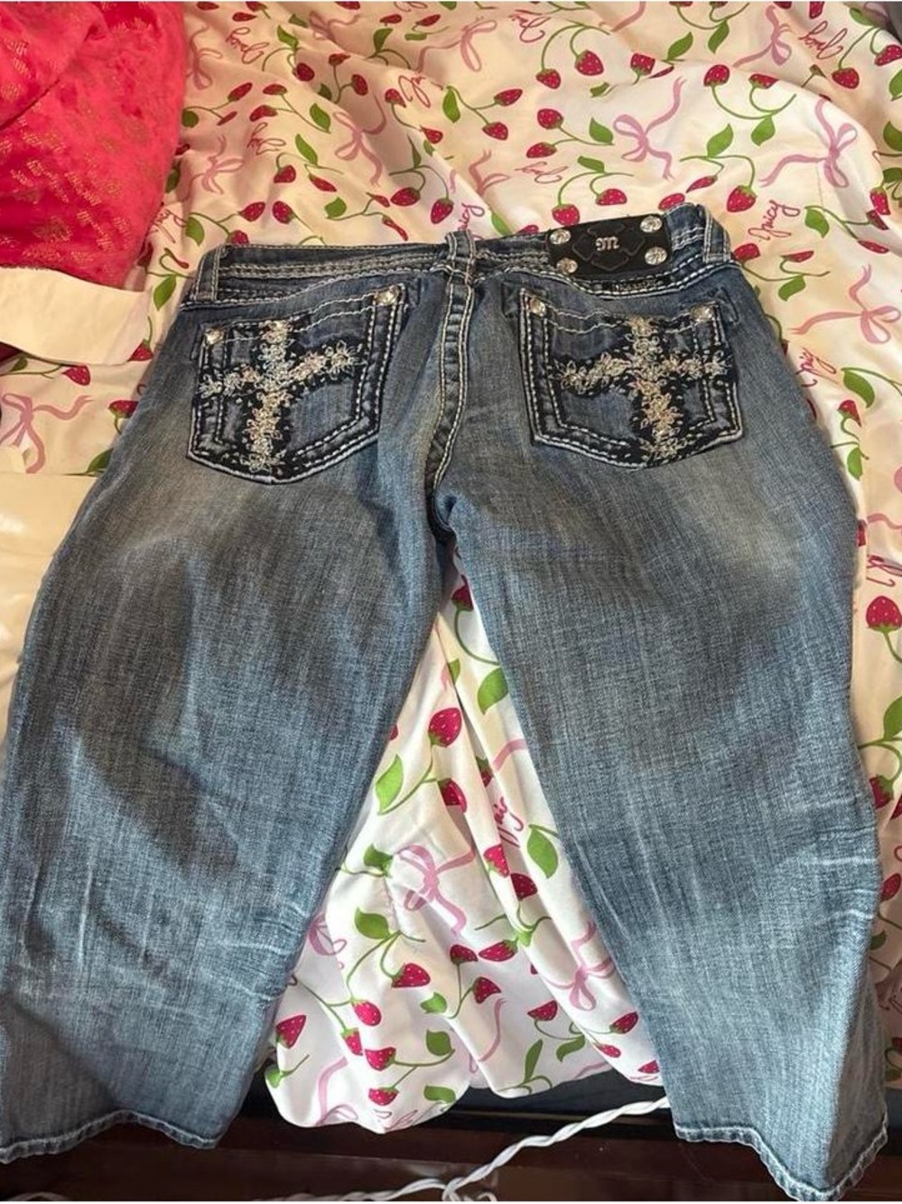 Miss Me Blue Embroidered Back Pocket Jeans